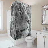 Moderne zwarte en witte olieverf van koning lion, douchegordijn (In situ)