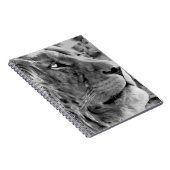 Moderne zwarte en witte olieverf van koning lion, notitieboek (Rechterzijde)