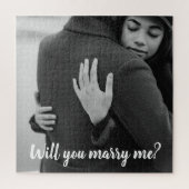 Moderne, zwarte en witte-ontwerpbruiloften schatti legpuzzel (Verticaal)