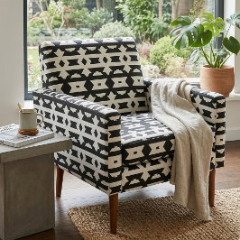 Moderne Zwarte en Witte Op Art Geometrische Abstra Stof