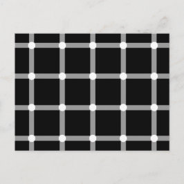 Moderne zwarte en witte optische illusie briefkaart
