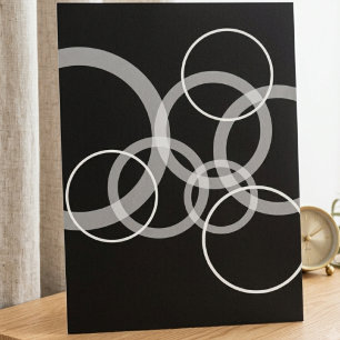 Moderne zwarte en witte overlappende cirkels poster