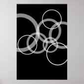 Moderne zwarte en witte overlappende cirkels poster (Voorkant)