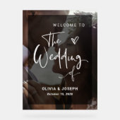 Moderne zwarte en witte overlay | Fotobruiloft Acryl Bord (Voorkant)