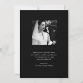 Moderne zwarte en witte overlay | Fotobruiloft Bedankkaart (Achterkant)