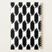 Moderne zwarte en witte penseelstreken Persoonlijk Planner (Achterkant)
