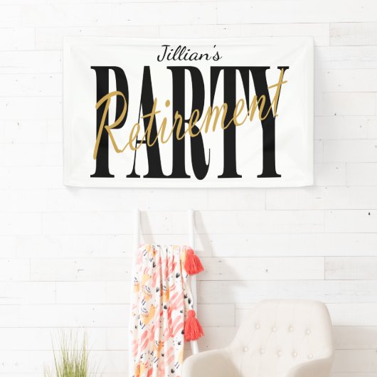 Moderne, zwarte en Witte Pensioen Spandoek (Insitu)