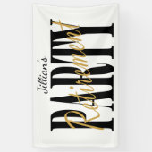 Moderne, zwarte en Witte Pensioen Spandoek (Verticaal)