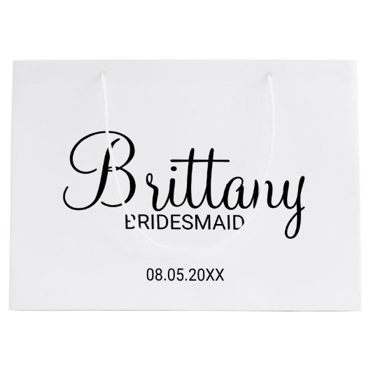 Moderne zwarte en witte persoonlijke videoroodmaïd large cadeautasje (Voorkant)