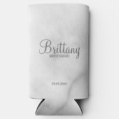 Moderne zwarte en witte persoonlijke videoroodmaïd seltzer blikjeskoeler (Voorkant)