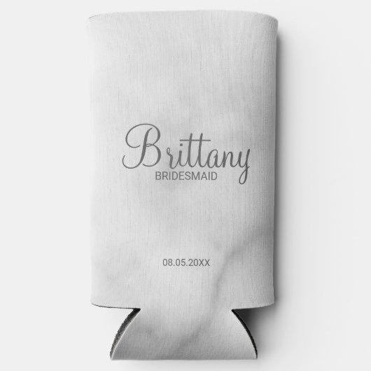 Moderne zwarte en witte persoonlijke videoroodmaïd seltzer blikjeskoeler (Voorkant)