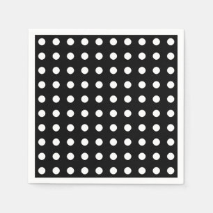 Moderne zwarte en witte poka-dots servet