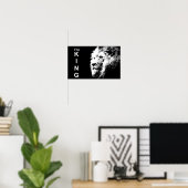 Moderne zwarte en witte Pop Art Lion Head-Sjabloon Poster (Thuiskantoor)