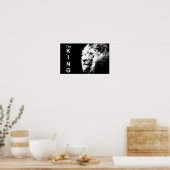 Moderne zwarte en witte Pop Art Lion Head-Sjabloon Poster (Keuken)