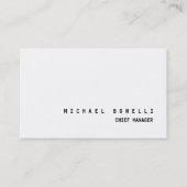 Moderne, zwarte en witte, professionele minimalist visitekaartje (Voorkant)