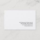 Moderne, zwarte en witte, professionele minimalist visitekaartje (Achterkant)