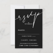 Moderne Zwarte en Witte QR Code Huwelijk RSVP Kaartje (Voorkant)