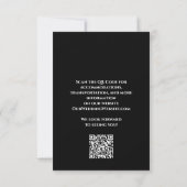 Moderne Zwarte en Witte QR Code Huwelijk RSVP Kaartje (Achterkant)