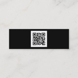 Moderne zwarte en witte QR-code Mini Visitekaartje