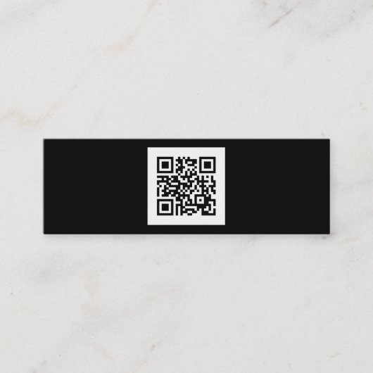 Moderne zwarte en witte QR-code Mini Visitekaartje (Voorkant)
