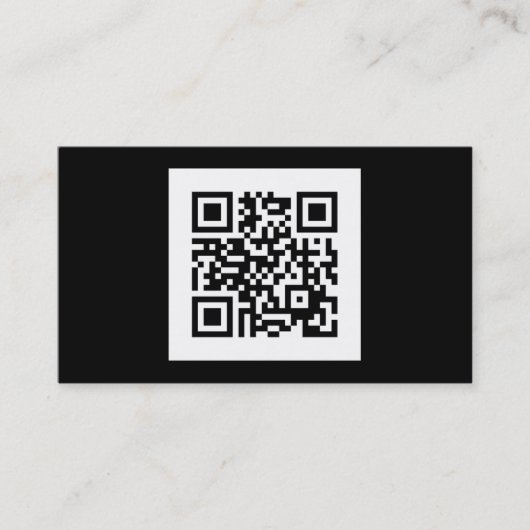 Moderne zwarte en witte QR-code Visitekaartje (Voorkant)