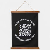 Moderne zwarte en witte QR-code, web, aangepaste t Hangend Wandkleed (Voorkant)