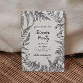 Moderne zwarte en witte repetitie diner uitnodigin kaart