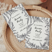 Moderne zwarte en witte repetitie diner uitnodigin kaart