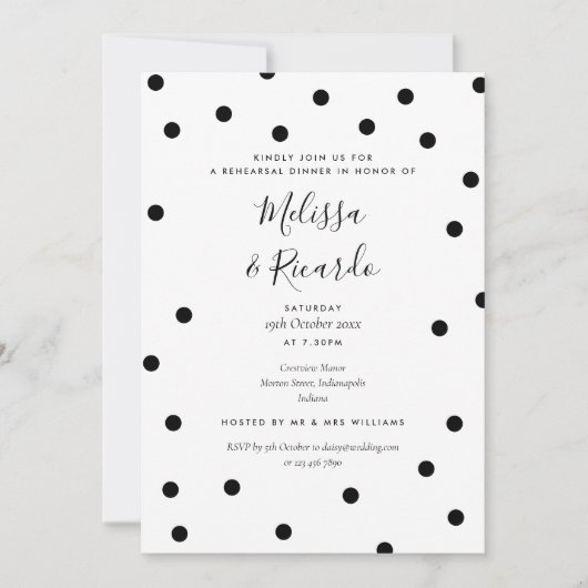 Moderne zwarte en witte repetitie kaart (Voorkant)