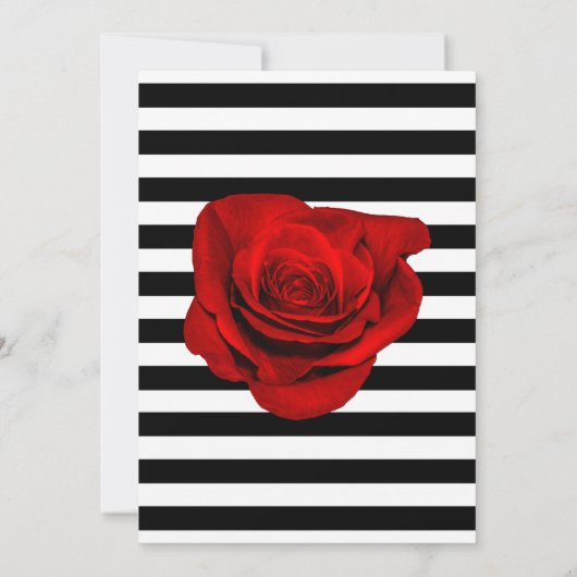 Moderne Zwarte en Witte Rode Roos Trouwtafelkaart Kaart (Achterkant)