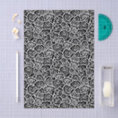 Moderne Zwarte en Witte Rozen Chic Bloempatroon Tissuepapier (Craft)