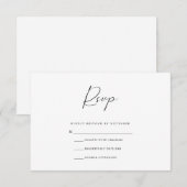 Moderne zwarte en witte RSVP-kaart RSVP Kaartje (Voorkant / Achterkant)