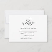 Moderne zwarte en witte RSVP-kaart RSVP Kaartje (Voorkant)