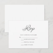 Moderne zwarte en witte RSVP-kaart RSVP Kaartje (Voorkant / Achterkant)