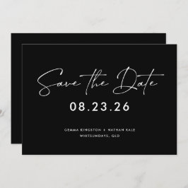 Moderne zwarte en witte Save the Date Kaart