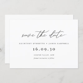 Moderne zwarte en witte save the date uitnodiging