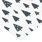 Moderne zwarte en witte Scandinavische kerstbomen Korte Tafelloper (Hoek)