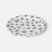 Moderne zwarte en witte Scandinavische kerstbomen Papieren Bordje (Gekanteld)