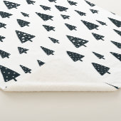 Moderne zwarte en witte Scandinavische kerstbomen Sherpa Deken (3/4)