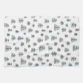 Moderne zwarte en witte Scandinavische kerstbomen Theedoek (Horizontaal)