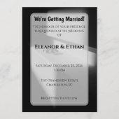 Moderne zwarte en witte schaduwring verlovingsring kaart (Voorkant)