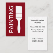 Moderne zwarte en witte schilder visitekaartje (Voorkant / Achterkant)