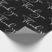 Moderne Zwarte en Witte Script Bedankt  Cadeaupapier (Hoek)