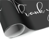Moderne Zwarte en Witte Script Bedankt  Cadeaupapier (Rol Hoek)