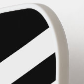 Moderne Zwarte En Witte Script Naam Pickleball Paddle (Links Detail)