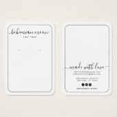 Moderne zwarte en witte sieraden met script visitekaartje (Voorkant /achterkant)