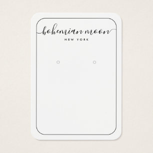 Moderne zwarte en witte sieraden met script visitekaartje