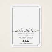 Moderne zwarte en witte sieraden met script visitekaartje (Achterkant)