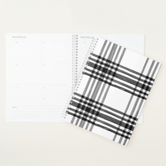 Moderne zwarte en witte spelbreker en organisator planner (Display)