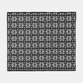 Moderne, zwarte en witte, stijlvolle Tao Fleece Deken (Voorkant (Horizontaal))